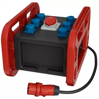 MENNEKES EverBOX GRIP caja distribuidora de corriente portátil 32A 5 polos 400V con interruptor diferencial e interruptores automáticos, cable de 2m 9502985RT