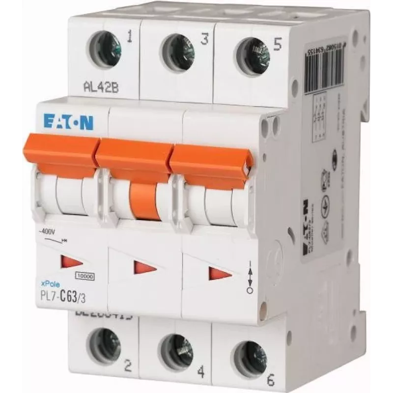 Eaton PXL-C63/3 interruptor automático 3 polos C 63A 6kA 236432