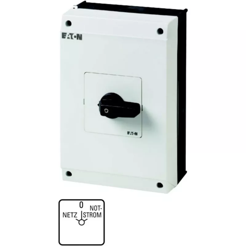 Eaton T5B-4-8902/I4 interruptor de leva 4 polos, 20 A, 690 V AC, negro/blanco 207237