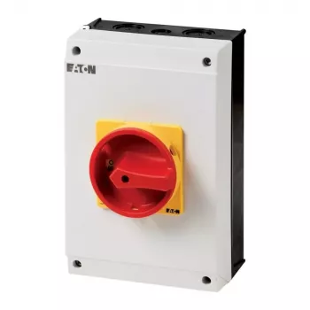 Eaton P3-63/I4/SVB/N interruptor principal 3 polos con función de parada de emergencia, 63 A, rojo/amarillo 207349