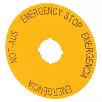 Eaton M22-XAK2 señal de parada de emergencia, amarilla, 60 mm, inscripción PARADA DE EMERGENCIA 216466