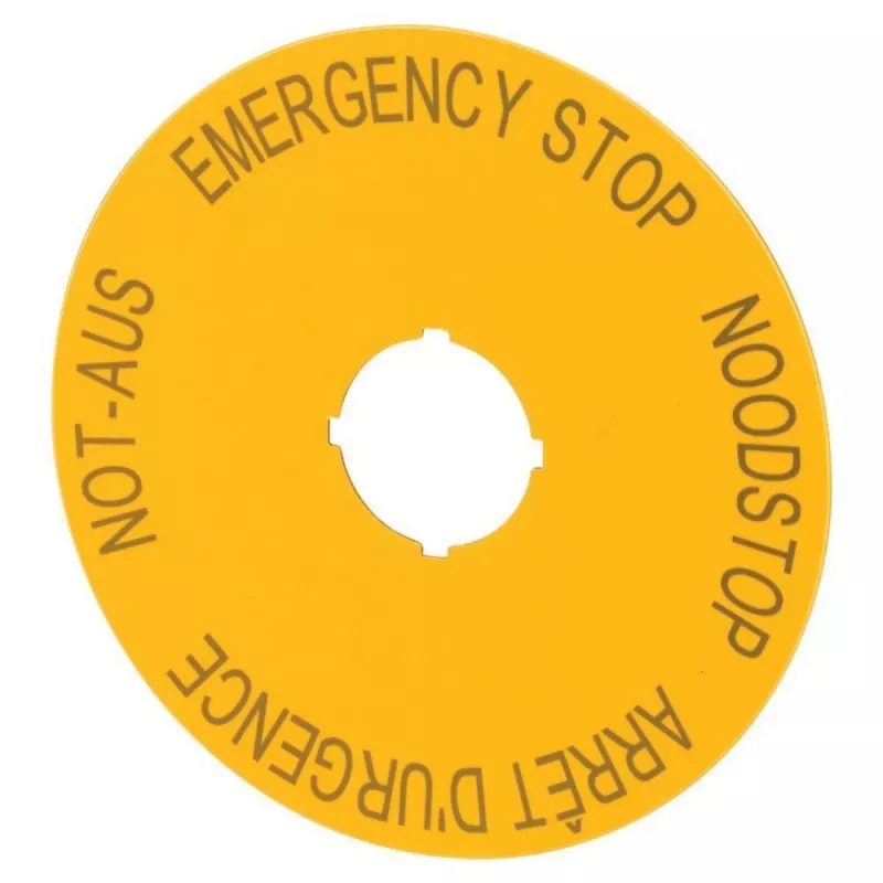 Eaton M22-XAK3 señal de parada de emergencia, amarilla, PARADA DE EMERGENCIA, 90 mm 216467