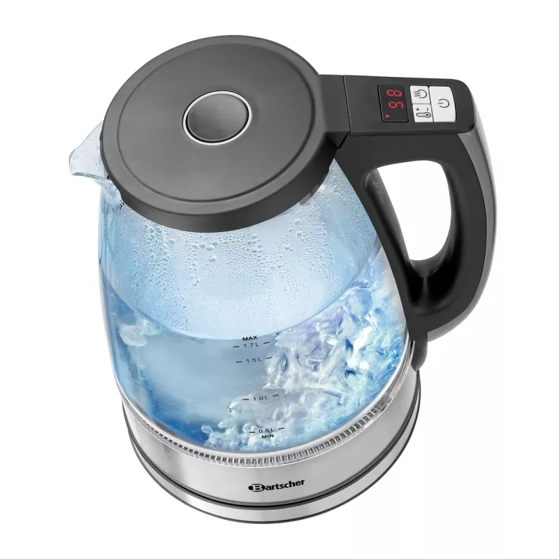Bartscher hervidor de cristal 1,7L con 6 ajustes de temperatura e indicador LED 200135