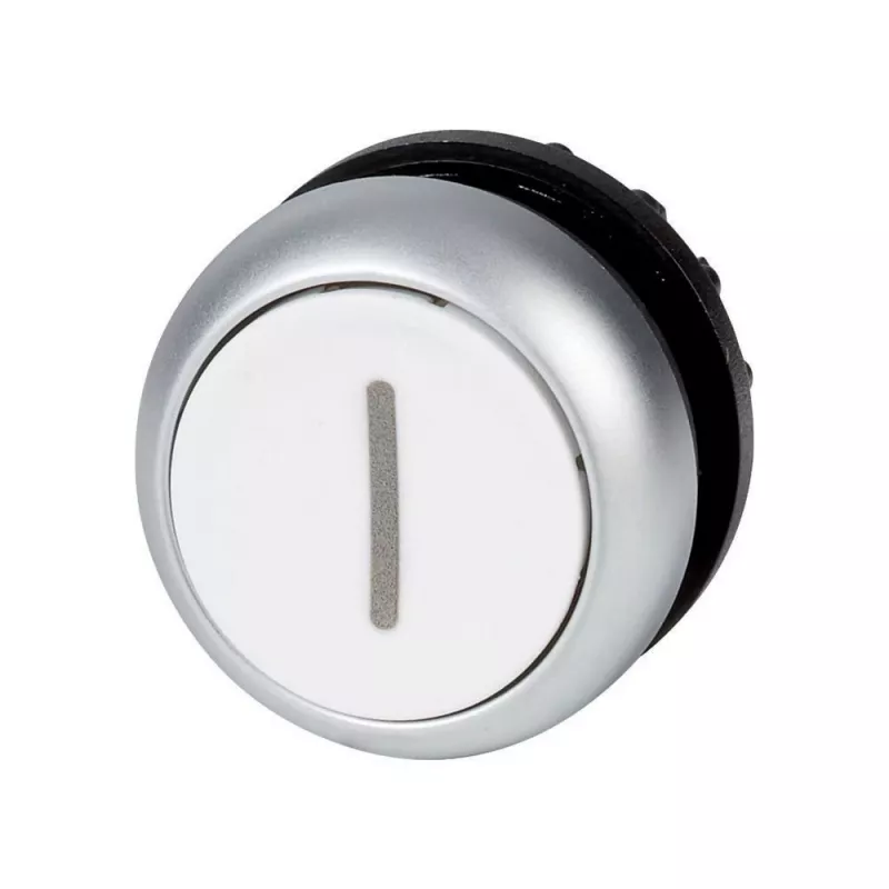 Eaton M22-DR-W-X1 actuador pulsador plano, blanco, con enclavamiento, sin marcado, lente redonda, 22 mm, IP67 216634