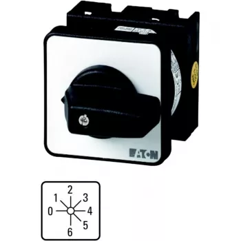 Eaton T0-3-8244/E interruptor de control, 7 posiciones, 6,5 kW, tripolar, empuñadura negra