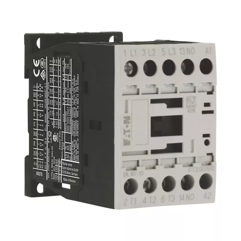 Eaton DILM7-10 contactor tripolar, bobina 230V 50Hz / 240V 60Hz, contacto auxiliar 1NO, 3kW AC-3 400V 276550