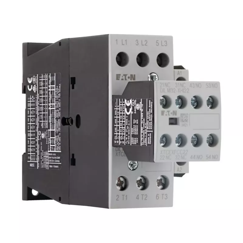 Eaton DILM25-32 contactor de potencia 3 polos, bobina 230 V AC, 11 kW, 25 A, 3NO + 2NO/2NC contactos auxiliares 277228