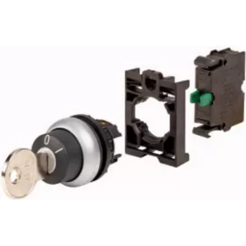 Eaton M22-WS-K10-BVP accionamiento de interruptor de llave, 2 posiciones, enclavamiento, anillo frontal de plástico negro, llave K10, 22,5 mm 110921