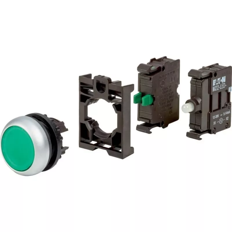 Eaton M22-DL-G-K10LED-BVP pulsador luminoso, anillo frontal de plástico 110930
