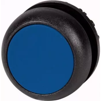 Eaton M22S-DL-B accionamiento de pulsador, momentáneo, collar negro, lente azul, 22,5 mm 216932