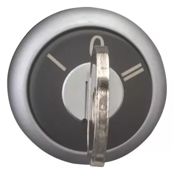 Eaton M22-WRS3-MS2 selector de llave, 3 posiciones, enclavado, accionador negro, embellecedor titanio, 22,5 mm 111773