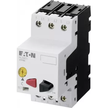 EATON PKZM01-6.3 interruptor de protección de motor, 6,3 A, 3 polos, pulsador, 2,2 kW a 400 V 278483