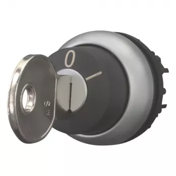 Eaton M22-WRS-MS2 selector de llave, 2 posiciones, enclavado, anillo frontal titanio, llave MS2, montaje 22,5 mm 111778