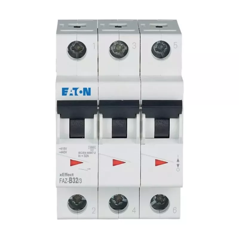 EATON FAZ-B32/3 interruptor automático 32 A, 3 polos, característica B, 6 kA 278850