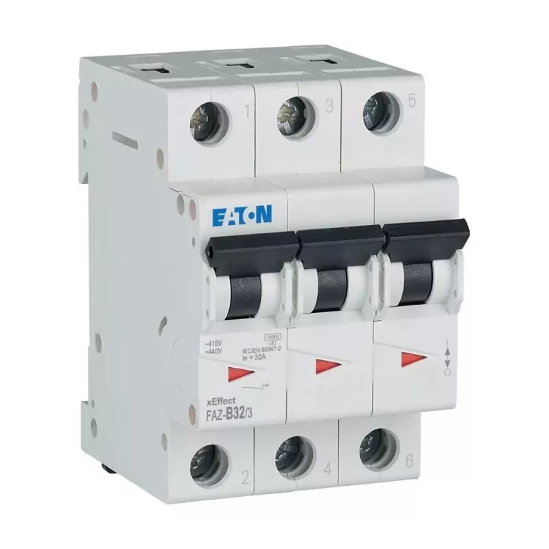 EATON FAZ-B32/3 interruptor automático 32 A, 3 polos, característica B, 6 kA 278850
