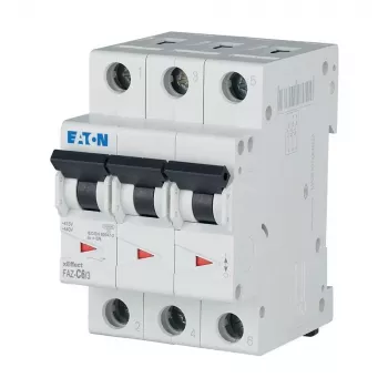 Eaton FAZ-C6/3 interruptor automático (MCB) de 6 A 3 polos con característica C, 6 kA 278867