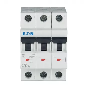 EATON FAZ-D16/3 interruptor automático 16A 3 polos característica D 6kA 278896