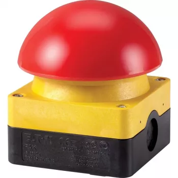 Puesto de control de parada de emergencia Eaton FAK-R/V/KC01/IY, cableado, carcasa amarilla, pulsador de seta rojo, IP66/IP67/IP69 229747