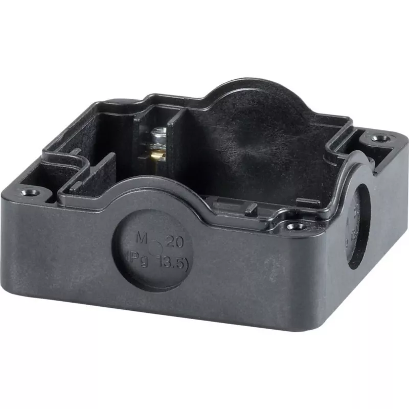 Placa base Eaton 229753 para caja de interruptores, montaje atornillado, negra, 85 x 85 x 101 mm