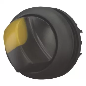 Accionamiento de selector Eaton M22S-WLKV-Y, 3 posiciones, botón giratorio, negro, anillo frontal de plástico 284543