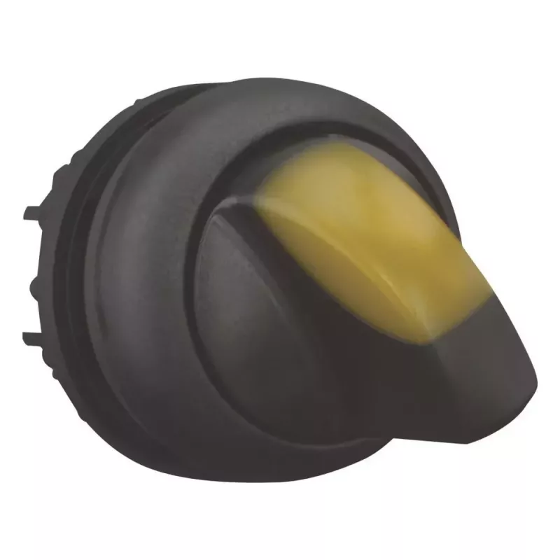 Accionamiento de selector Eaton M22S-WLKV-Y, 3 posiciones, botón giratorio, negro, anillo frontal de plástico 284543