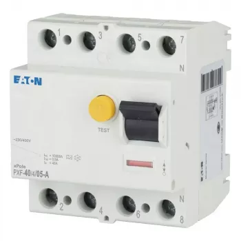 Interruptor diferencial (ID) Eaton PXF-40/4/05-A, tetrapolar, 40 A, 50 mA, tipo A 236779