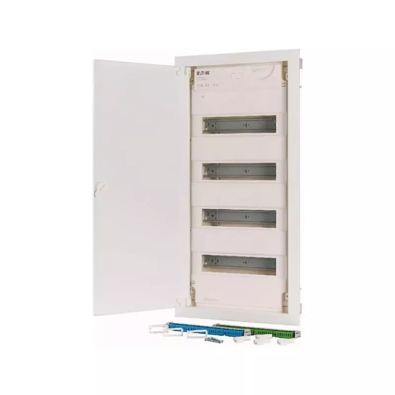 Eaton KLV-48HWP-F armario de distribución empotrado, 4 filas, 48 módulos, puerta de acero blanca 178812