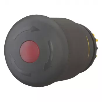 EATON M22S-PVLT accionamiento de pulsador de parada de emergencia iluminado, desenclavamiento por giro, cabeza de seta negra, 38 mm, IP66/IP67/IP69K 271540