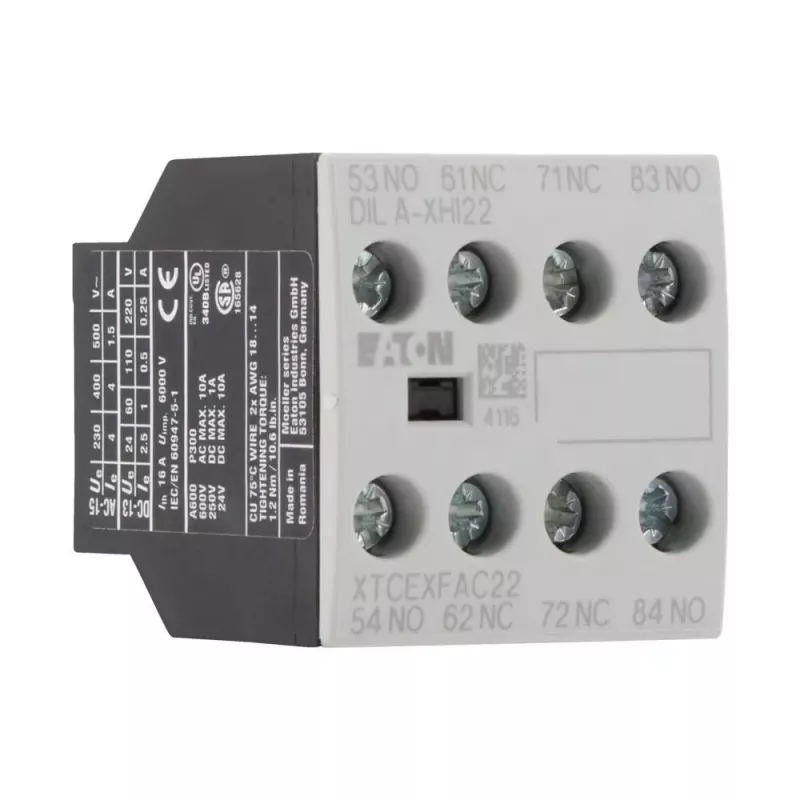 Eaton DILA-XHI22 bloque de contactos auxiliares 2NO+2NC montaje frontal 276426