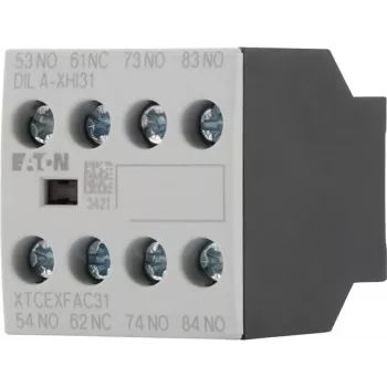 Eaton DILA-XHI31 bloque de contactos auxiliares, 3 NO + 1 NC, bornes de tornillo, montaje frontal, negro/blanco 276427