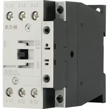 Eaton DILM25-10 24V 50Hz contactor de potencia tripolar, 25 A AC-3, 11 kW, 1 NO contacto auxiliar, bornes de tornillo, montaje en carril DIN, IP00 277119