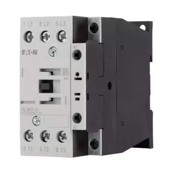 Eaton DILM25-01 contactor de potencia, tripolar, 25 A AC-3, 11 kW, bobina 230 V AC 50 Hz / 240 V AC 60 Hz, 1 NC contacto auxiliar 277164