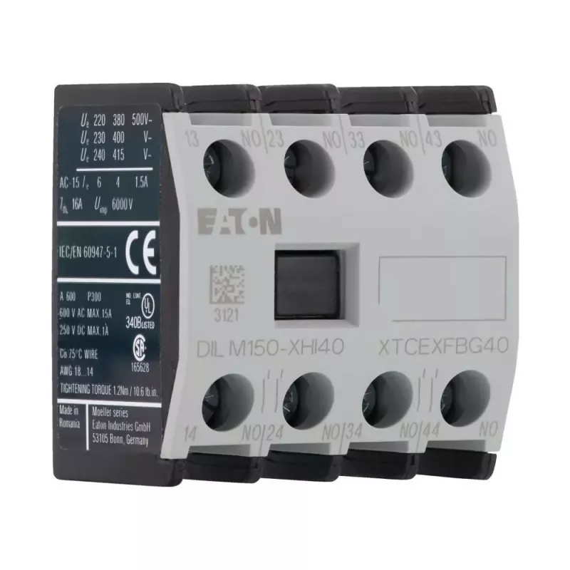 Eaton DILM150-XHI40 contacto auxiliar 4NO montaje frontal para contactores DILM 277948