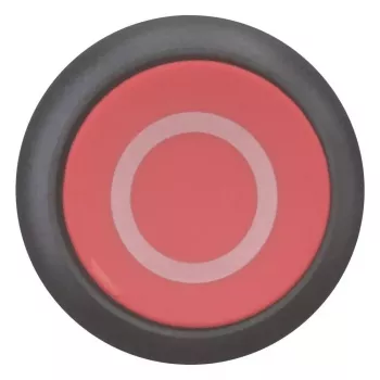 Eaton M22S-D-R-X0 Accionamiento de pulsador, enrasado, botón rojo, aro de plástico negro, montaje 22,5 mm, IP66/IP67/IP69 216606