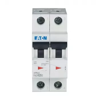 EATON FAZ-K25/2 Interruptor automático (MCB), curva K, 25 A, 2 polos, 10 kA 278800