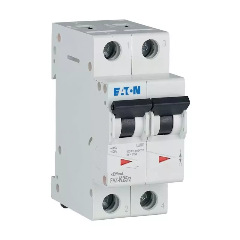 EATON FAZ-K25/2 Interruptor automático (MCB), curva K, 25 A, 2 polos, 10 kA 278800