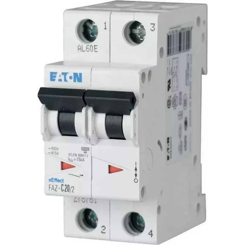 EATON FAZ-K25/2 Interruptor automático (MCB), curva K, 25 A, 2 polos, 10 kA 278800