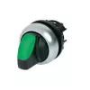 Eaton M22-WRLK-G actuador de selector luminoso, 2 posiciones con enclavamiento, negro/verde/plata 216827