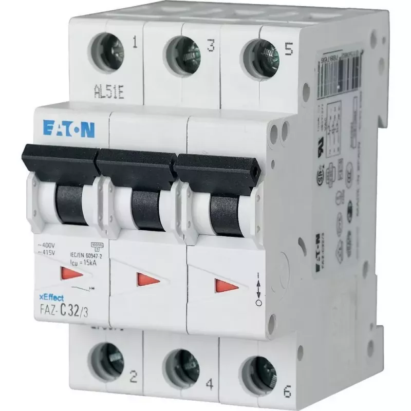 Eaton FAZ-B6/3 Interruptor automático tipo B 6 A 3 polos 10 kA 278841