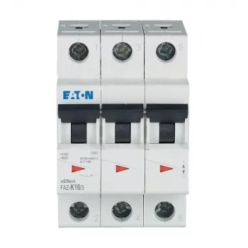 Eaton FAZ-K16/3 16 A Interruptor automático de 3 polos con curva K 278911