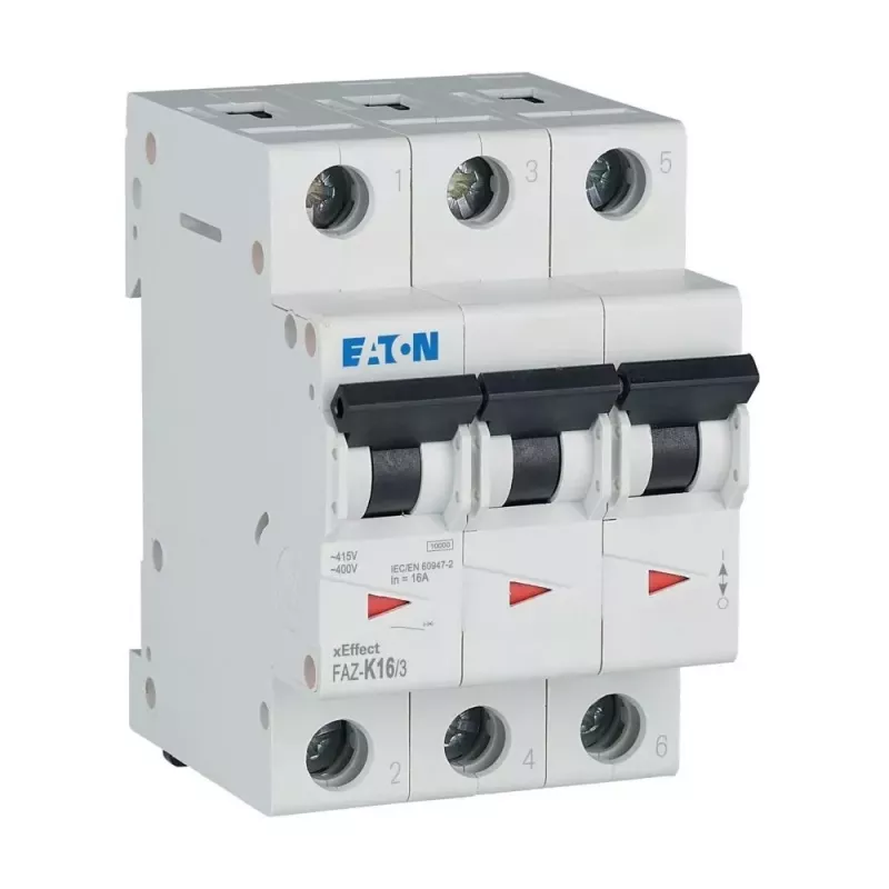 Eaton FAZ-K16/3 16 A Interruptor automático de 3 polos con curva K 278911