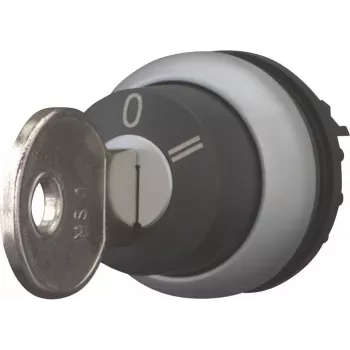 Eaton M22-WRS3 Accionamiento de selector con llave, 3 posiciones enclavado, plástico anillo frontal negro, 22,5 mm 216900