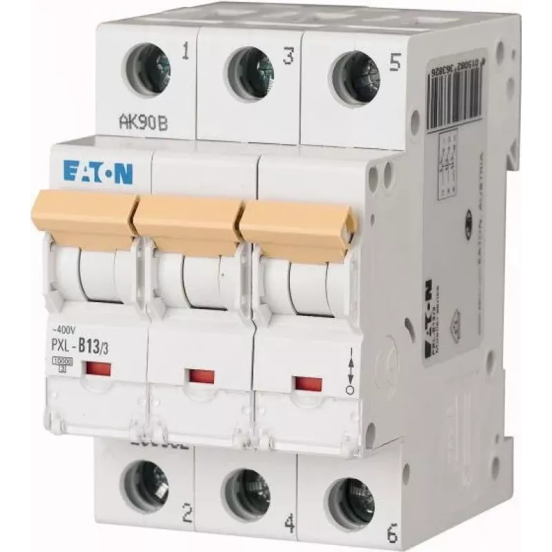 Eaton PXL-B13/3 Interruptor automático (MCB), 3 polos, 13 A, curva B, 10 kA, carril DIN 236382