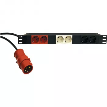 KÖNIG & MEYER 19-Power Box 1U PDU 8 tomas Schuko, 16 A, negro 28664-000-55