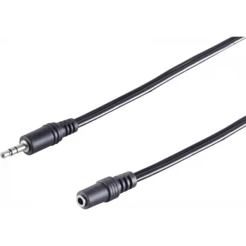 SHIVERPEAKS Cable de extensión de audio, jack de 3,5 mm macho a hembra, 2,5 m, negro