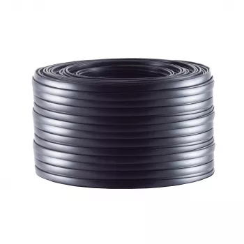 Helos cable telefónico plano de 4 hilos, AWG28, negro, 25 m (76106-25)