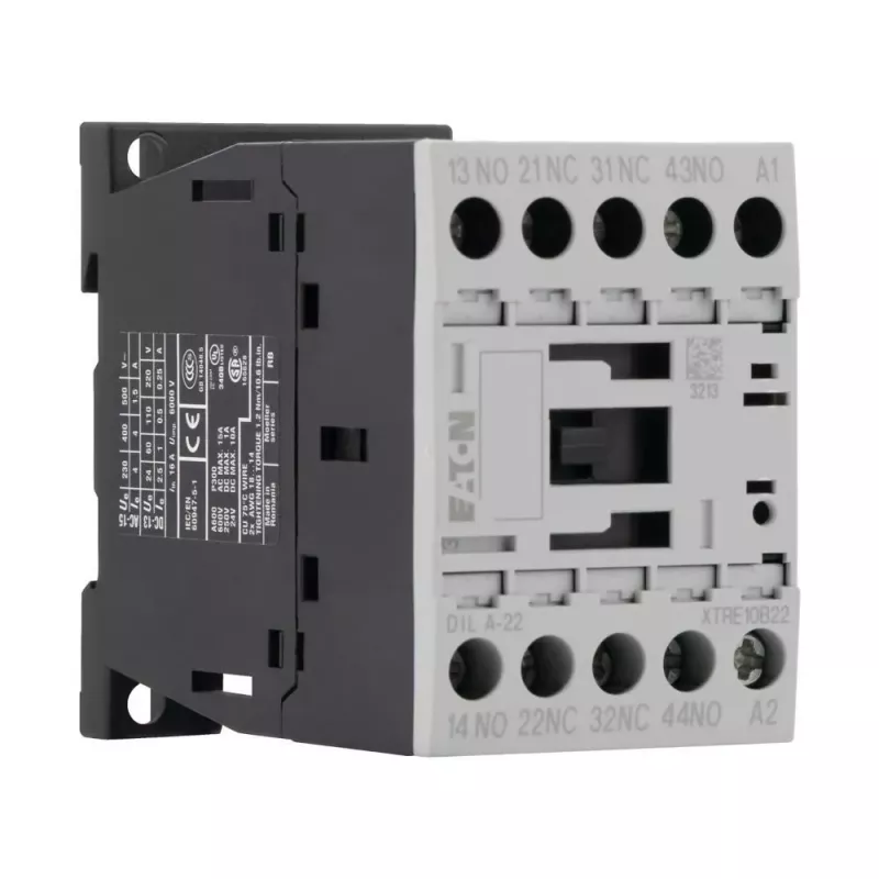 Eaton DILA-22 contactor auxiliar, 4 polos, 2NO+2NC, bobina 230V AC 276407