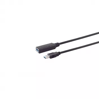 S CONN MAXIMUM CONNECTIVITY Cable alargador USB 3.0 activo, conector macho USB-C a conector hembra USB-A, 5 Gbps, 5 m, negro 13-39055