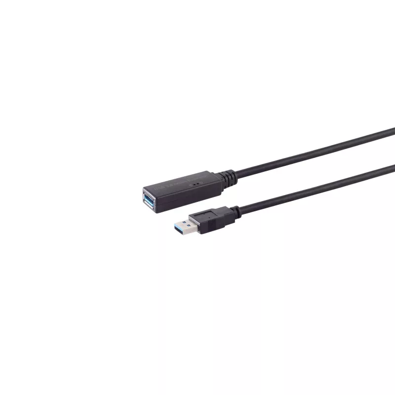 S CONN MAXIMUM CONNECTIVITY Cable alargador USB 3.0 activo, conector macho USB-C a conector hembra USB-A, 5 Gbps, 5 m, negro 13-39055