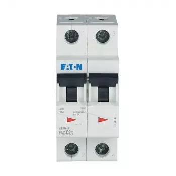 Eaton FAZ-C2/2 interruptor automático (MCB), 2 A, 2 polos, característica C, 230/400 V AC, 10 kA 278748